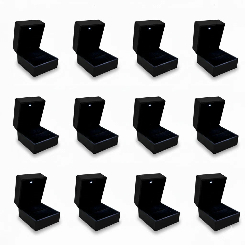 LED Ring Box Velvet Jewelry Case Gifts Box