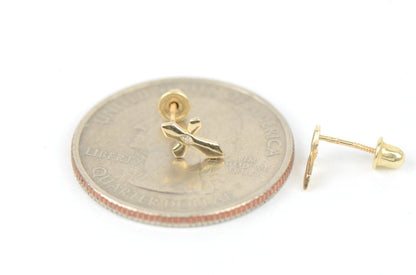 14K Yellow or White Gold Cubic Zirconia CZ Cross Earrings