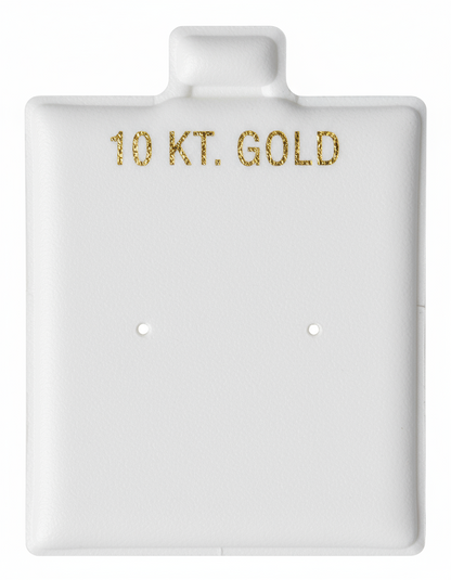 White Vinyl 10K Center Punch Earring Card Puff Pad Jewelry DisplayHolder 100 Pcs