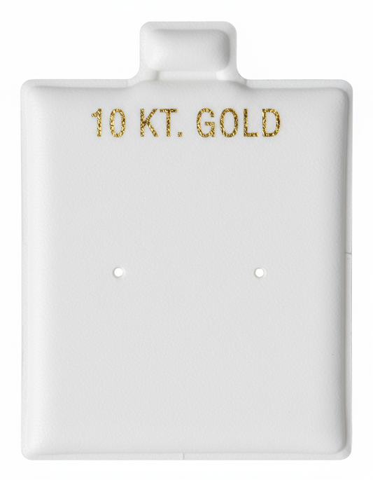 White Vinyl 10K Center Punch Earring Card Puff Pad Jewelry DisplayHolder 100 Pcs