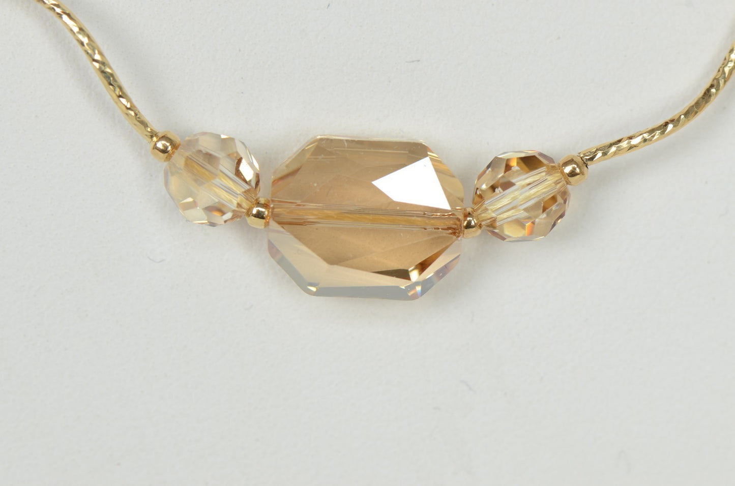 14k Yellow or White Gold Genuine Swarovski Crystal Beads Necklace Set