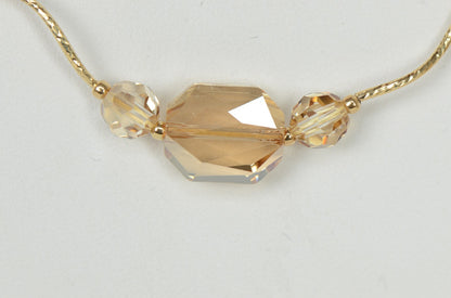 14k Yellow or White Gold Genuine Swarovski Crystal Beads Necklace Set