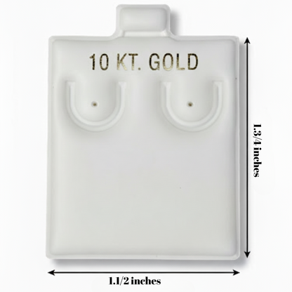 White Vinyl Stud 10k Huggie Card Puff Pad Jewelry Display Holder 100pcs