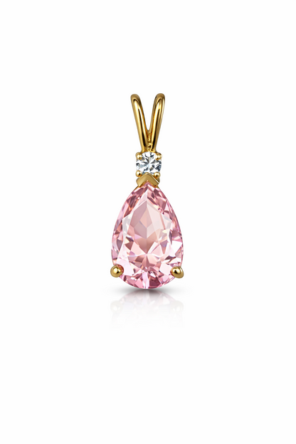 14k Yellow Gold Pear CZ Birthstone Pendant