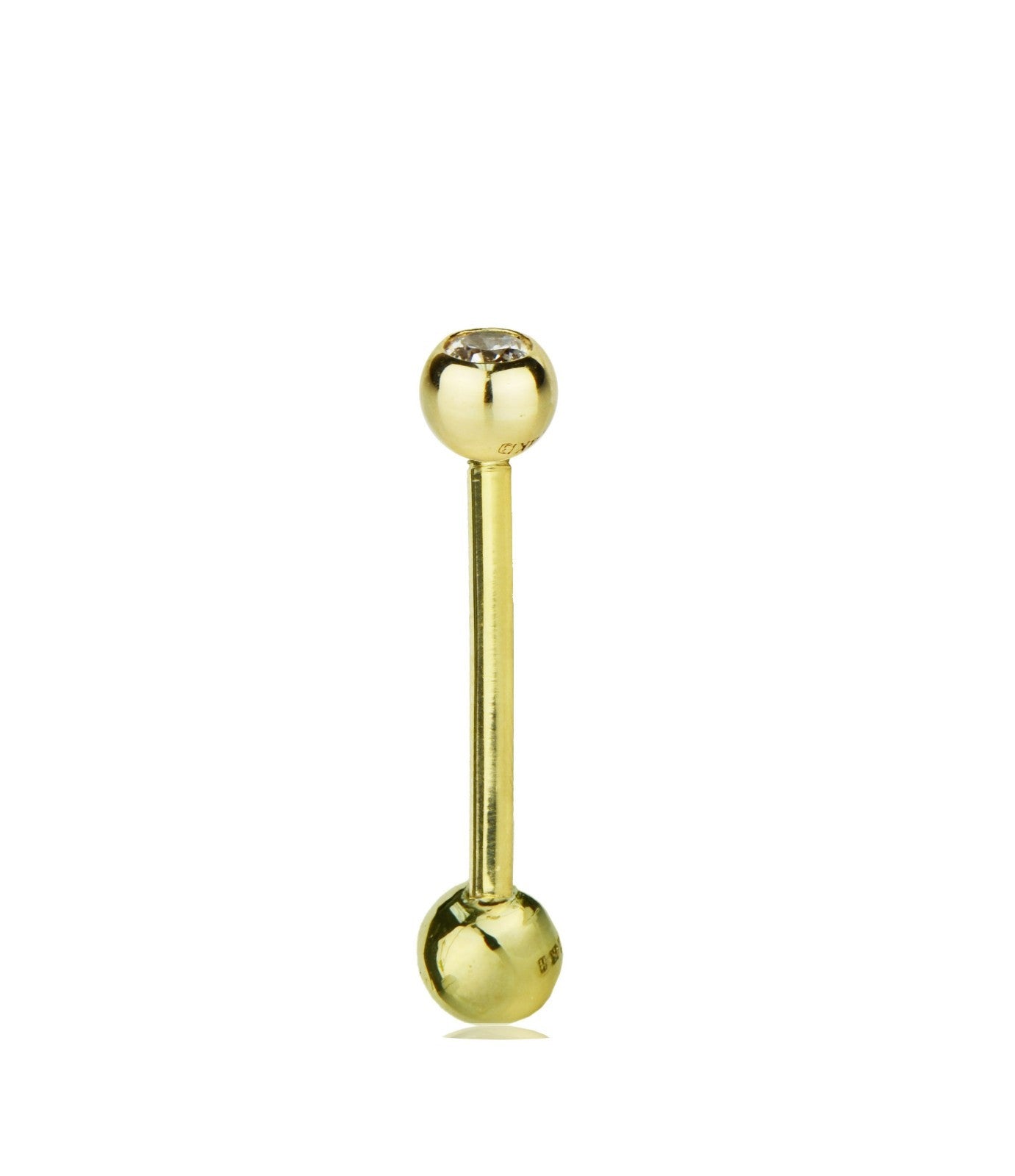 14k Yellow or White Gold Ball Barbell Bar Tongue Body Jewelry Piercing