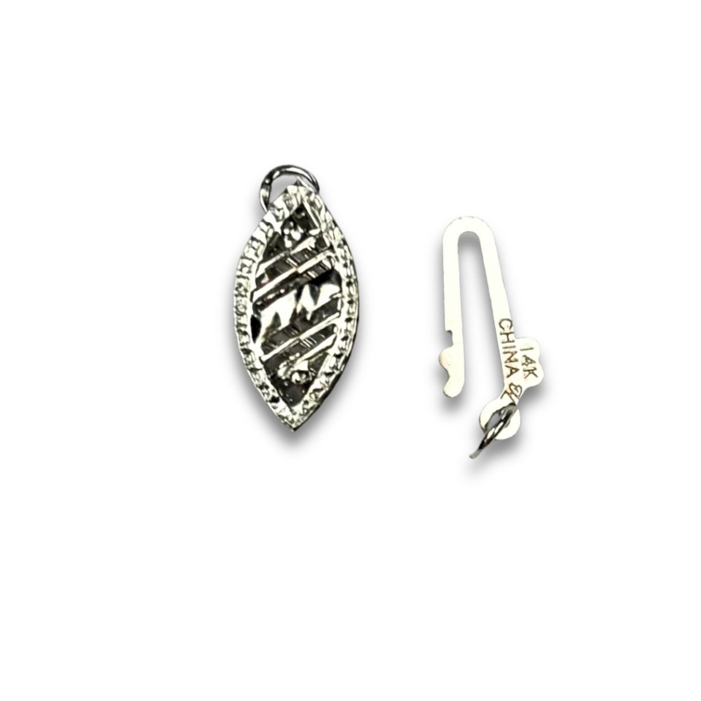 Beautiful Fish Hook Clasp Oval Box Clasp Real 14K Gold Made in USA Findings