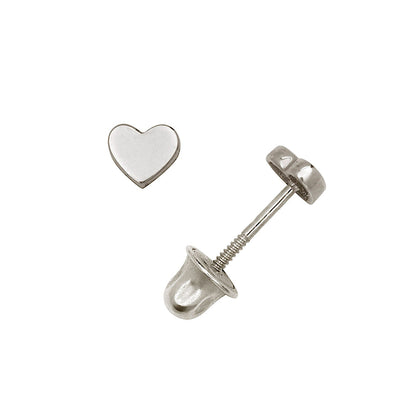 14K Yellow & White Gold Heart Shaped Stud Earrings for Women