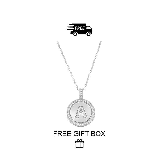 925 Sterling Silver Initial Letter Pendant With Cubic Zirconia