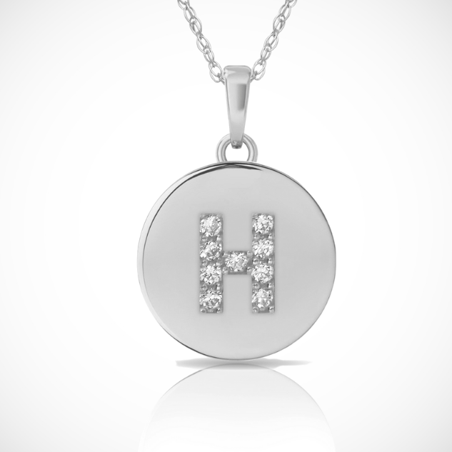 14k Yellow / White & Rose Gold Letter Initial CZ Pendant For Women