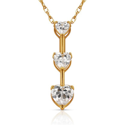 14K Yellow & White Gold Heart Pendant For Women