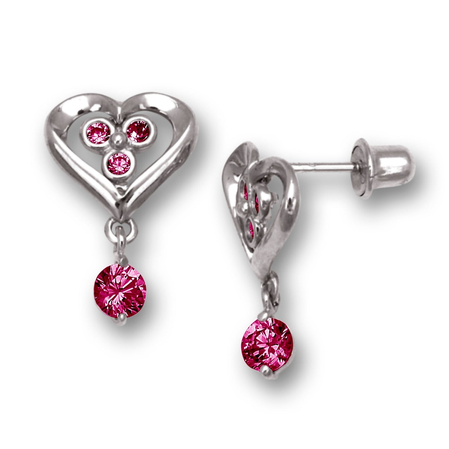 14K Yellow & White Gold Heart Shape Fashion Earrings for Women