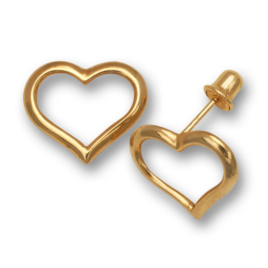 14K Yellow & White Gold Heart Shape Earring for Women