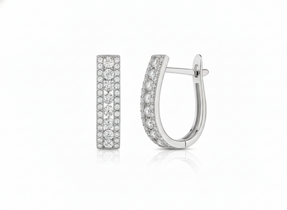 14k White Gold CZ Birthstone Leverback Earrings