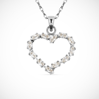 14K Yellow & White Gold  Heart Shape Pendant For Women