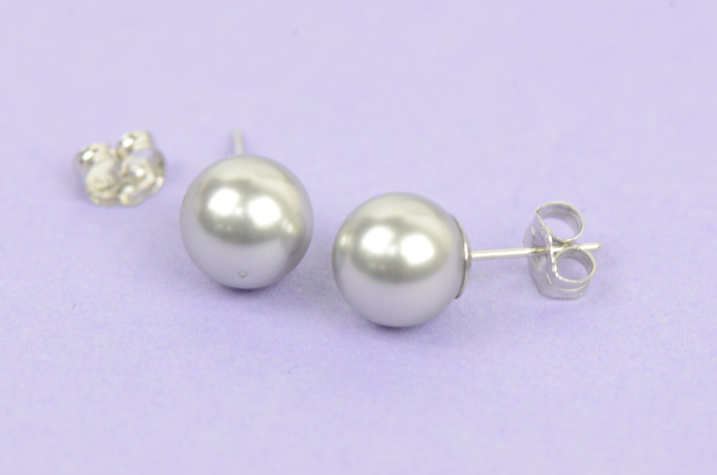 925 Sterling Silver Classic Pearls push back Stud Earrings for Women