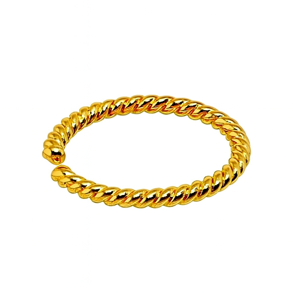 14K Solid Yellow Gold Beaded Nose Ring Hoop
