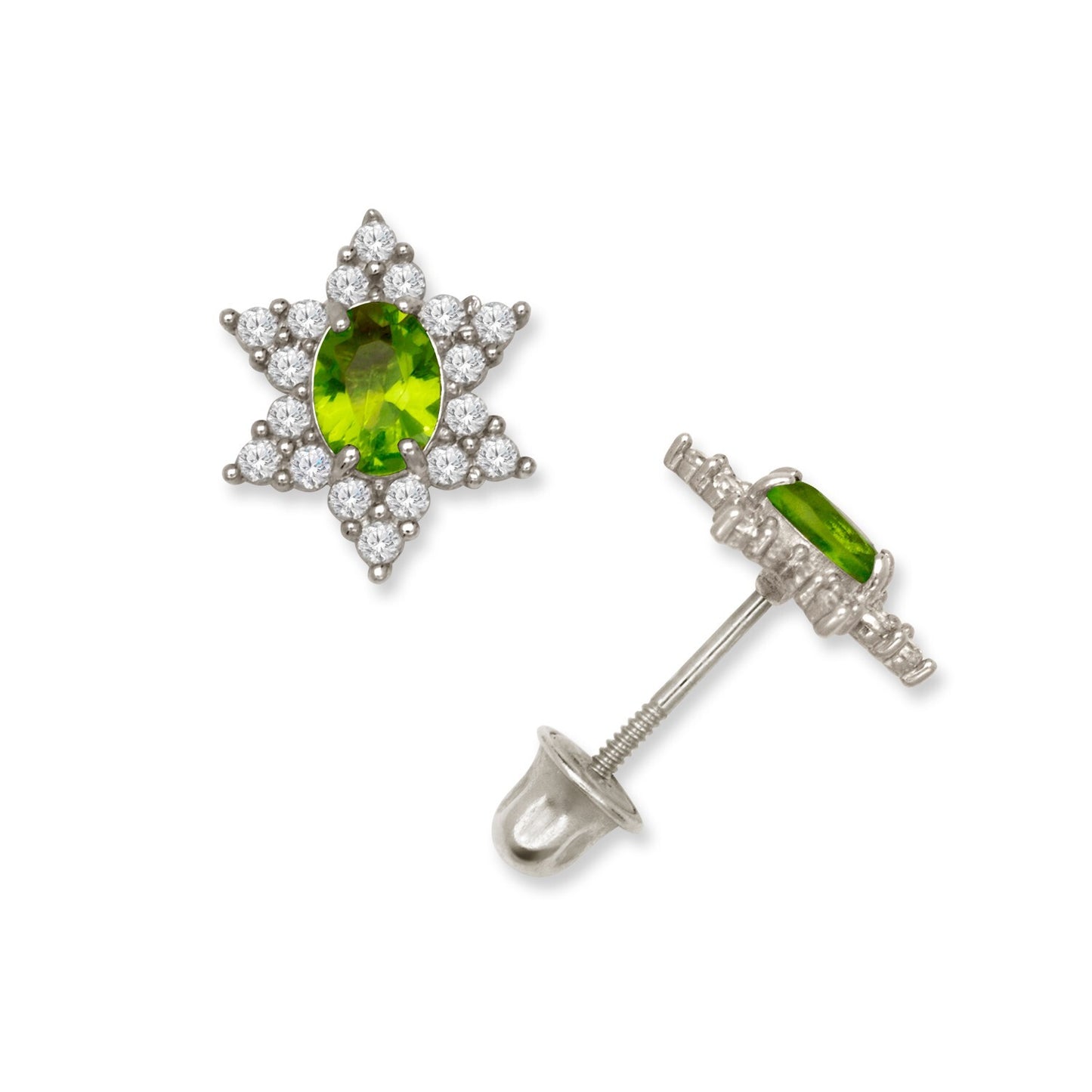 14K Yellow & White Gold Beautiful Star Shaped Stud Earrings for Girls