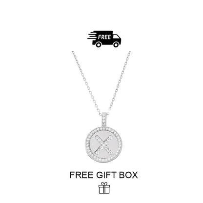 925 Sterling Silver Initial Letter Pendant With Cubic Zirconia