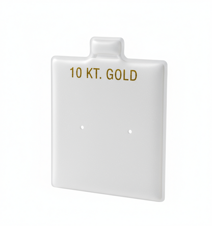 White Vinyl 10K Center Punch Earring Card Puff Pad Jewelry DisplayHolder 100 Pcs