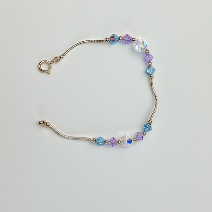 14K Yellow Gold Elegant Crystals Bracelet Kids Baby Girls & Boy