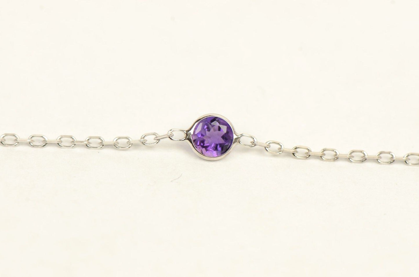 14k White Gold Multicolor Cubic Zirconia CZ by the yard 18" Necklace