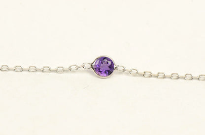 14k White Gold Multicolor Cubic Zirconia CZ by the yard 18" Necklace
