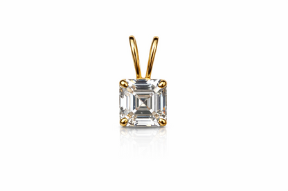 14k Yellow/ White/ Gold Asscher Cut CZ Pendant