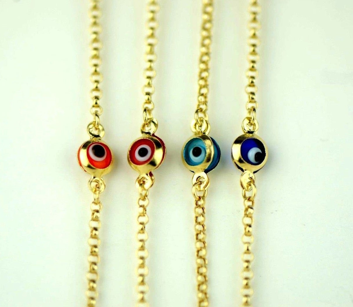 14k Yellow Gold Evil Eye Bracelet
