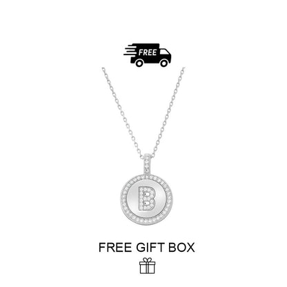 925 Sterling Silver Initial Letter Pendant With Cubic Zirconia