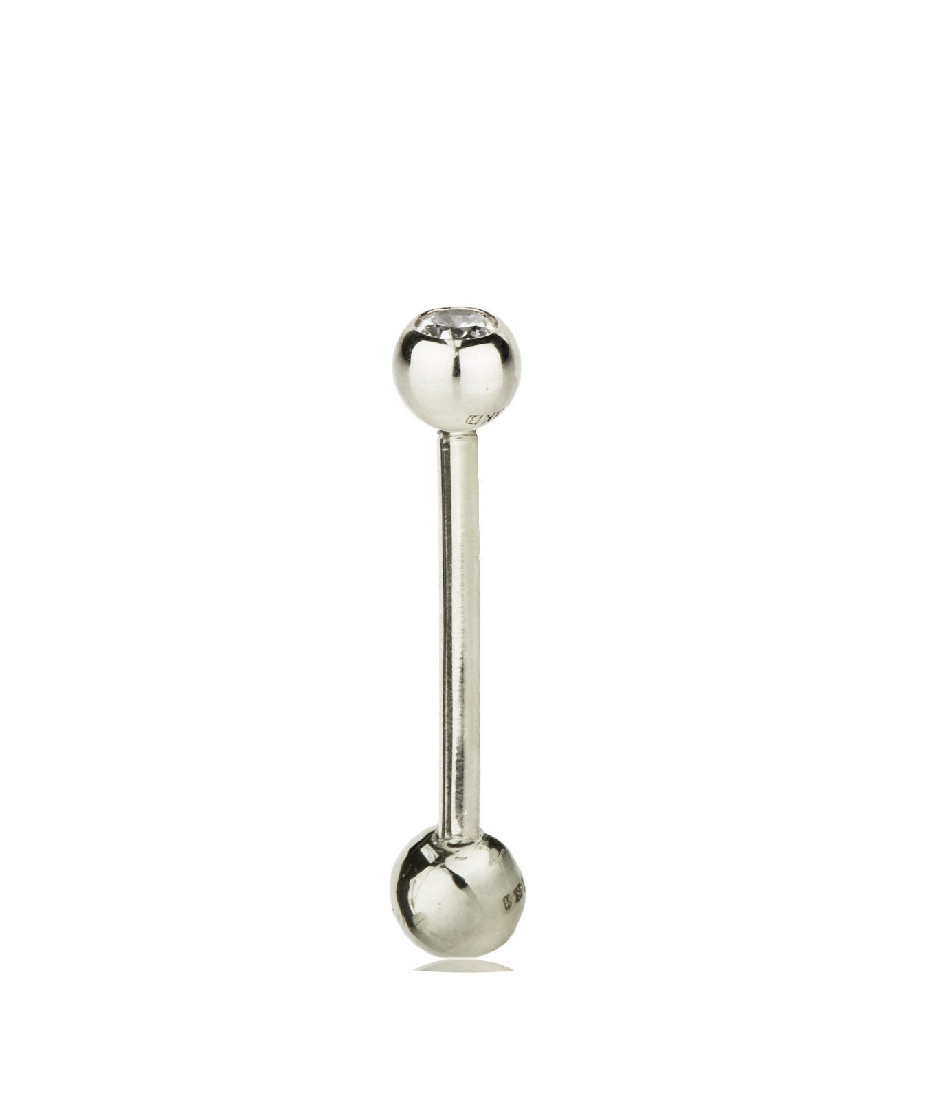 14k Yellow or White Gold Ball Barbell Bar Tongue Body Jewelry Piercing