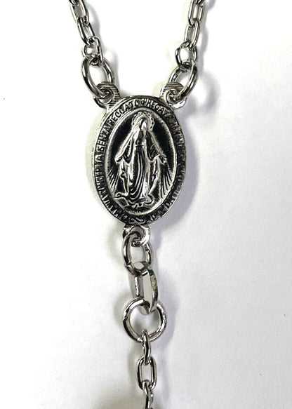 925 STERLING SILVER ITALIAN ROSARY 6mm 28"