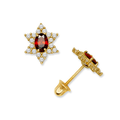14K Yellow & White Gold Beautiful Star Shaped Stud Earrings for Girls