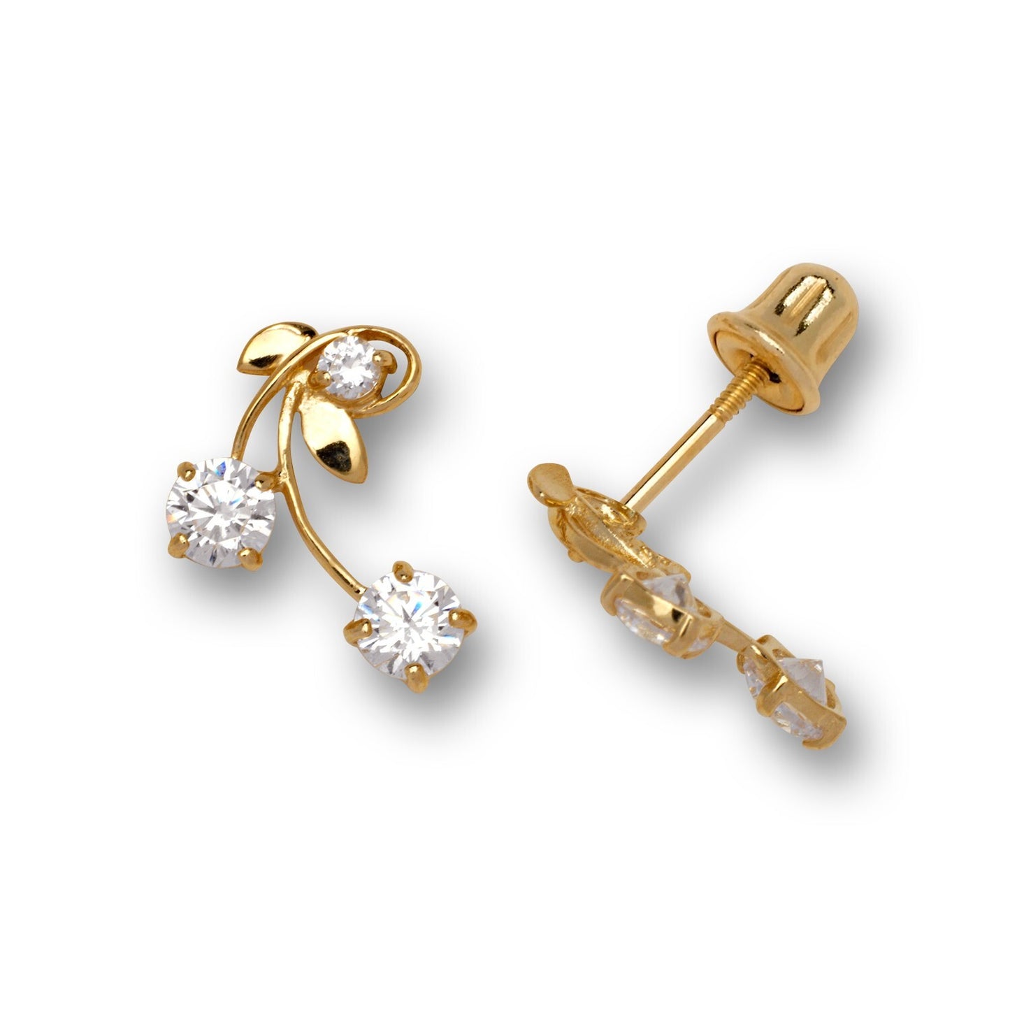 14K Yellow Gold  Adorable Cherry Shaped Pretty Gorgeous Earrings for Women