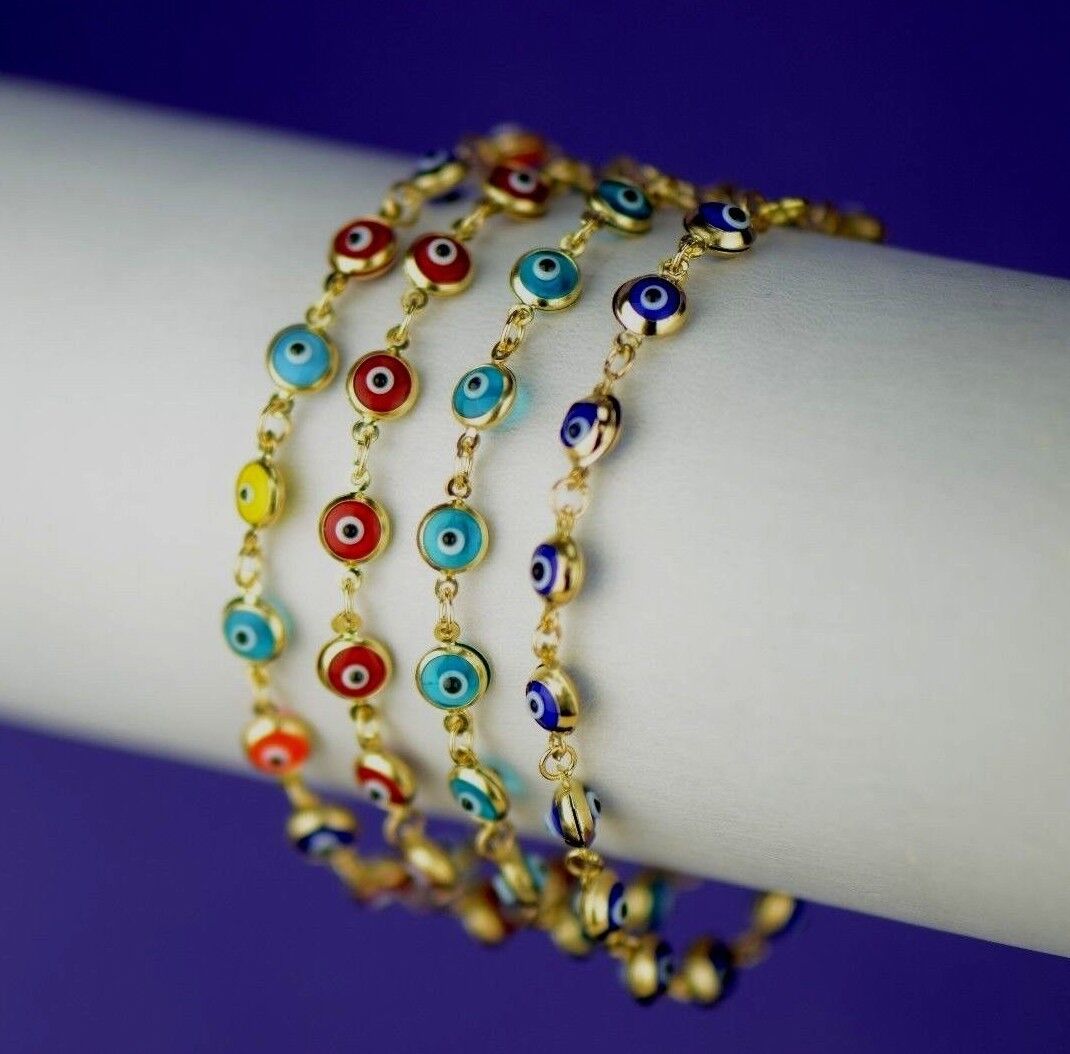 14k Yellow Gold  Evil Eye Bracelet