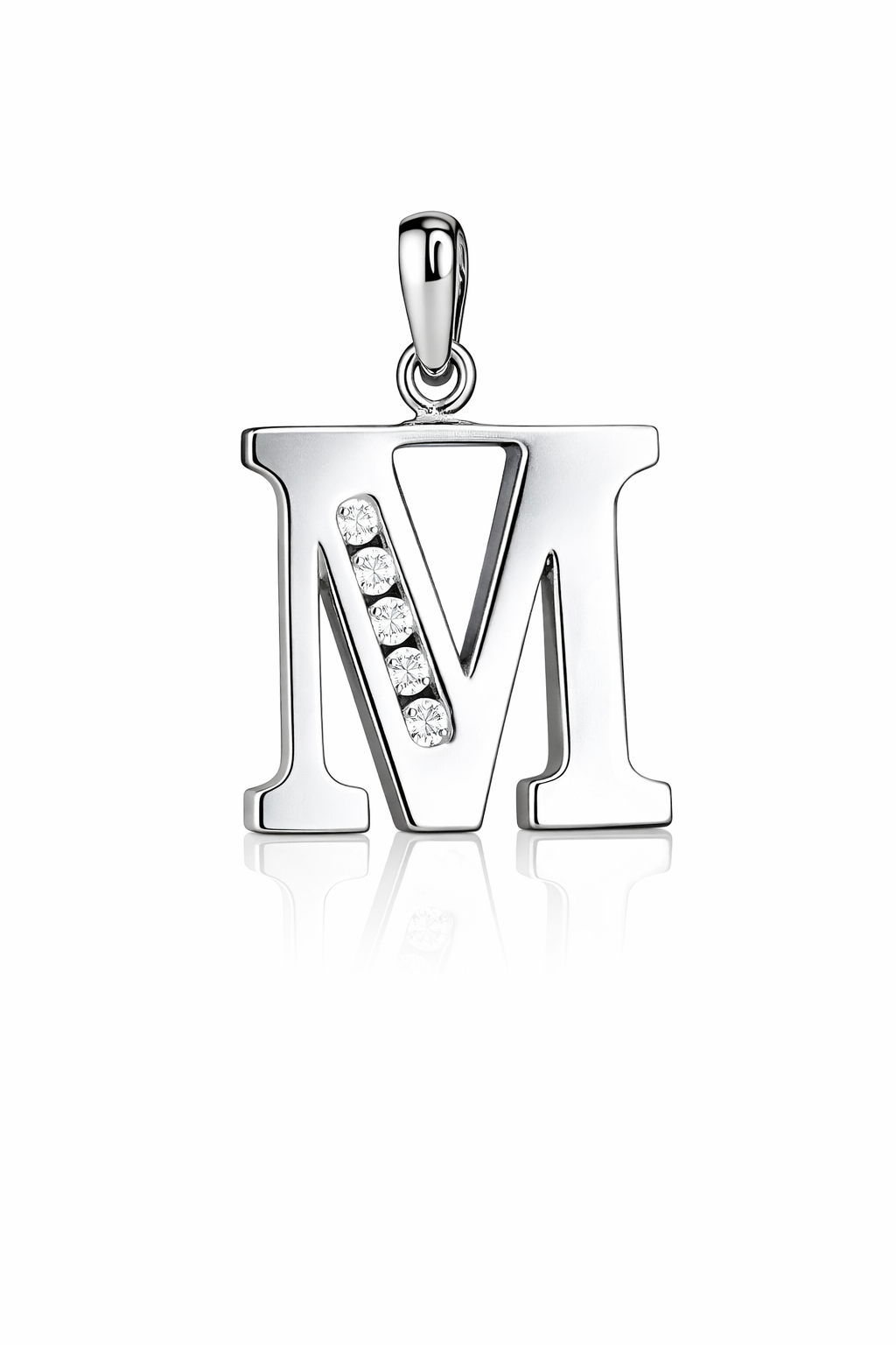 925 Sterling Silver Initial Letter CZ Pendant