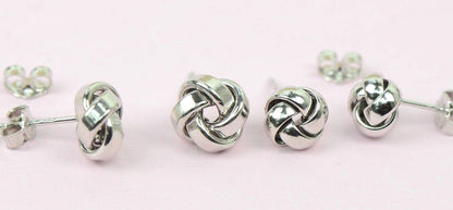 925 Sterling Silver Love Knot Stud Earring