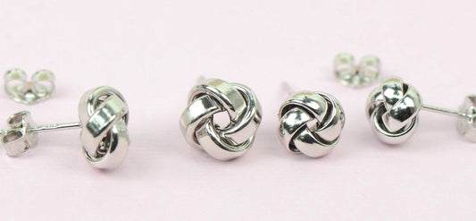 925 Sterling Silver Love Knot Stud Earring