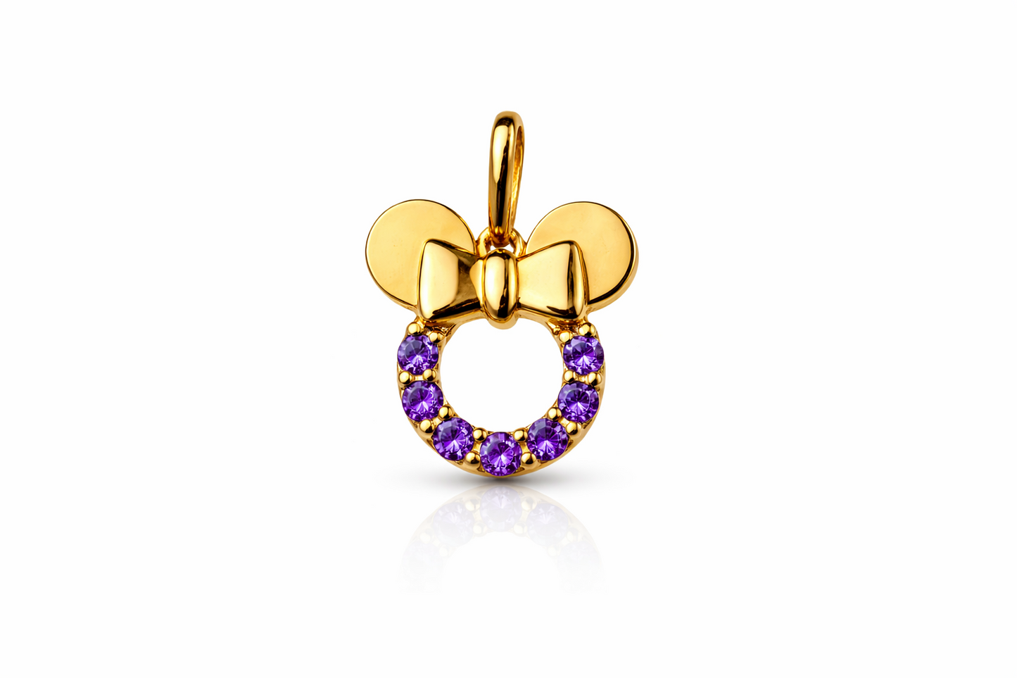 14K Yellow Gold Miss Mouse Pendant