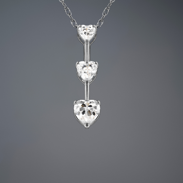 14K Yellow & White Gold Heart Pendant For Women