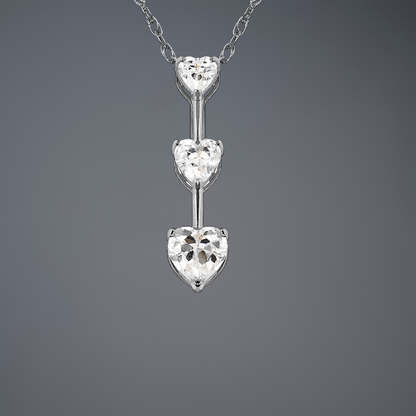 14K Yellow & White Gold Heart Pendant For Women