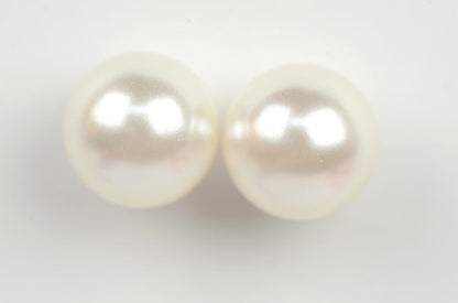 925 Solid Sterling Silver Beautiful Classic White Swarovski Pearls Stud Earrings