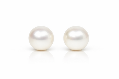 14K YELLOW GOLD ROUND GENUINE WHITE PEARL STUD EARRINGS SCREW BACKS