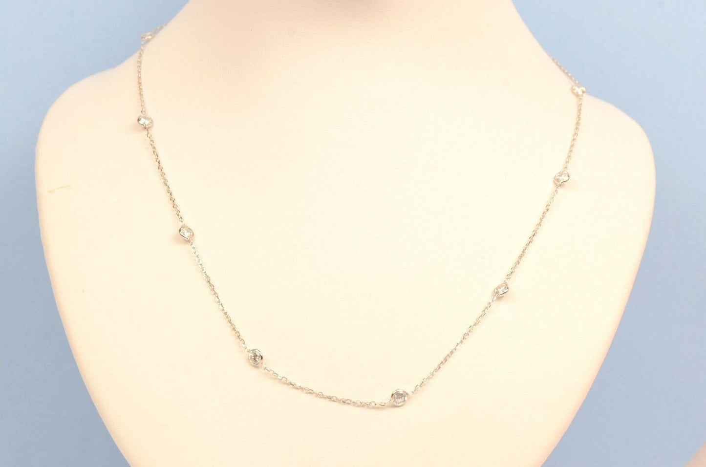 14k  Gold Cubic Zirconia CZ by the yard 16'' up to 42" Necklace