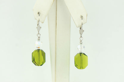 Graphic Crystals made with Swarovski Drop Dangle Earrings 925 Sterling Silver