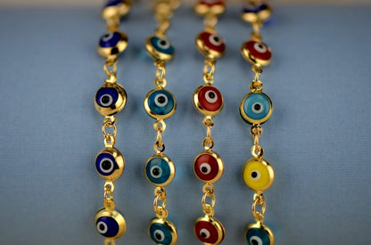 14k Yellow Gold  Evil Eye Bracelet
