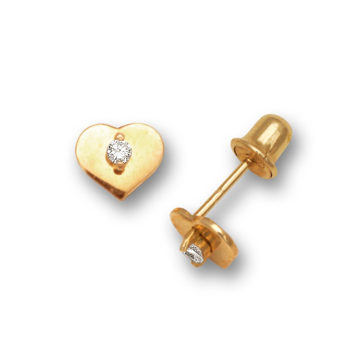 14K Yellow Gold Heart Shape Pretty Earrings for Women