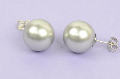 925 Sterling Silver Classic Pearls push back Stud Earrings for Women