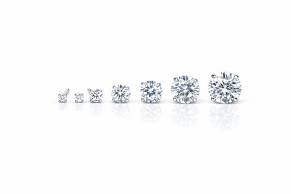 CZ Stud Earring Round cut in 14k white gold Screw back