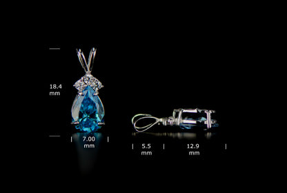 14k White Gold Pear CZ Birthstone Pendant