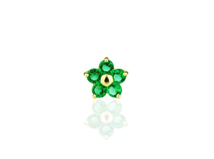 14k Yellow Gold Flower Nose Piercing Stud